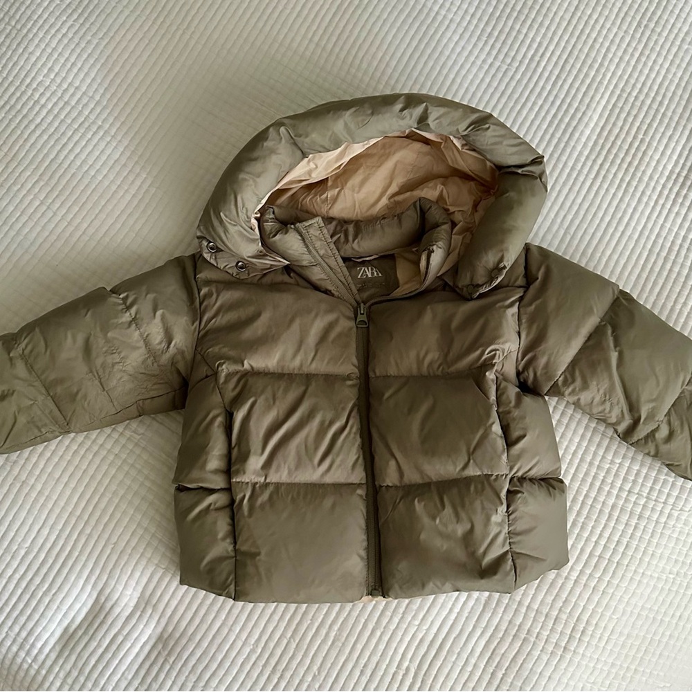 Zara Kids Khaki Puffer Jacket